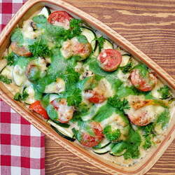 Gratin de courgettes et tomates