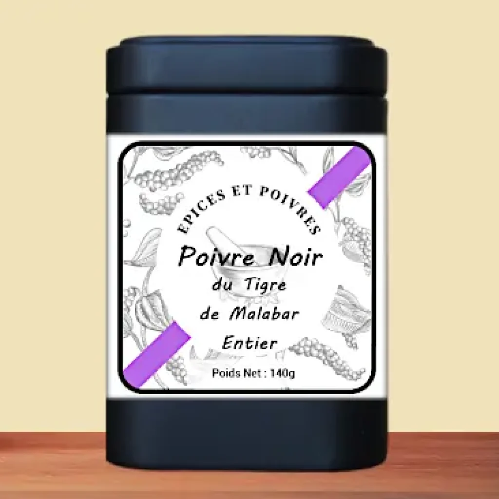 Poivre du Tigre de Malabar Noir Entier