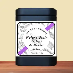 Poivre du Tigre de Malabar Noir Entier